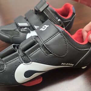 Peloton Womens  Cycling Shoes - Black and Red Size 38